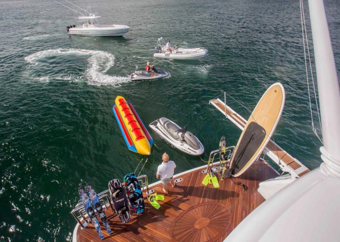 Great selection of water toys for guests to enjoy