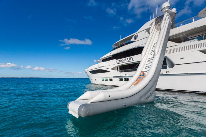 KING BABY superyacht with a water slide