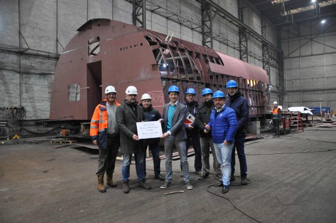 Moonen Yachts Keel laying YN199 -14th December 2018