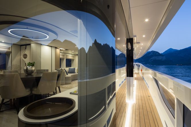 Saloon and dining area from outside