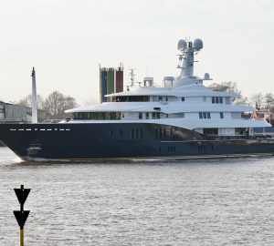 Video: 78m mega yacht C2 arrives at Abeking & Rasmussen for Refit