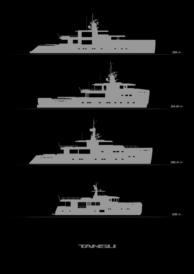 Tansu Yachts - CV115 second from top currently under construction at the shipyard