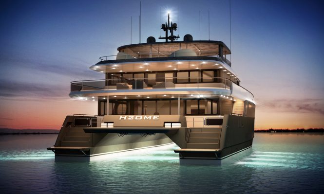 H2OME catamaran yacht by Amasea Yachts - aft view