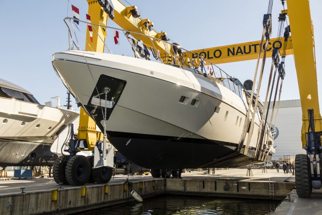 Launching of Mangusta 110 series, hull no. 4
