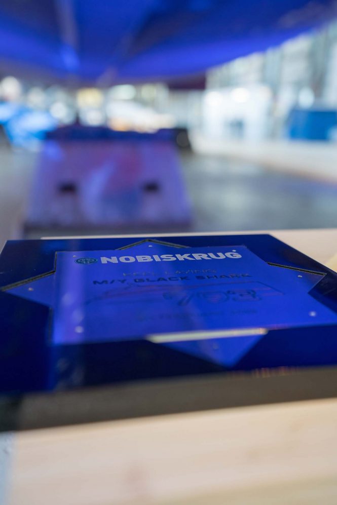 Plate with the keel laying coin - Photo © Nobiskrug