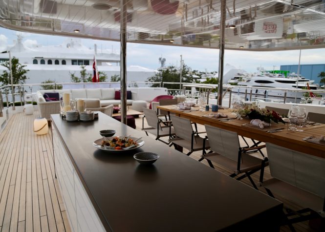 Spacious aft deck perfect for al fresco meals