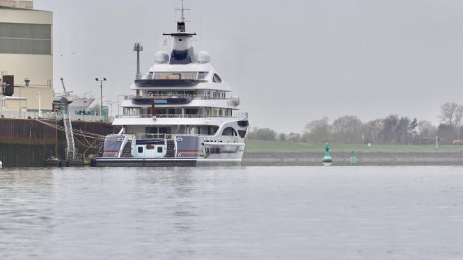 111m Mega Yacht TIS in Germany ready for final works and delivery - Photo DrDuu