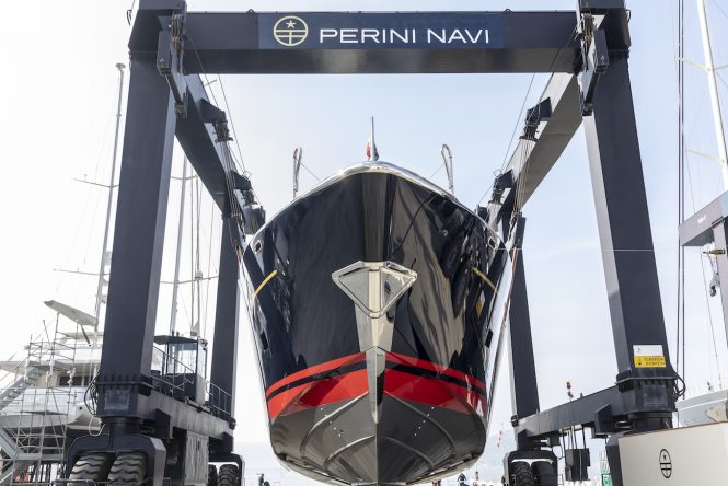 25m ECO TENDER ready to hit water - Photo © Perini Navi