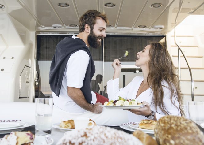 Delicious meals prepared by your personal Chef on board