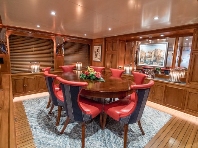 Formal dining area adjacent to saloon