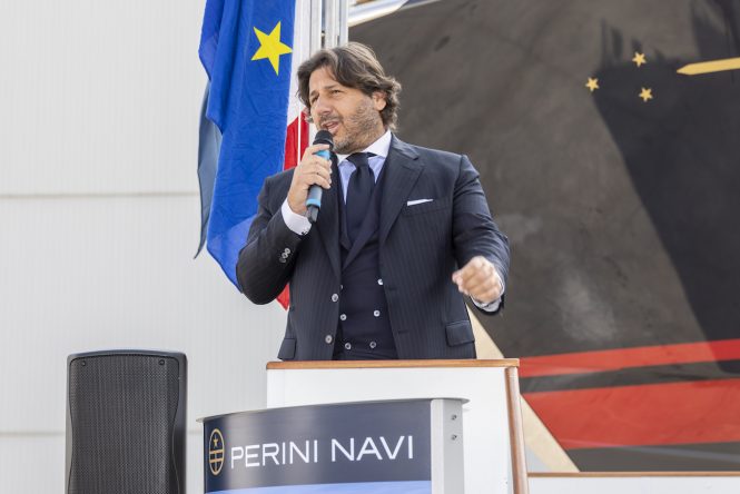 Launch ceremony at Perini Navi shipyard