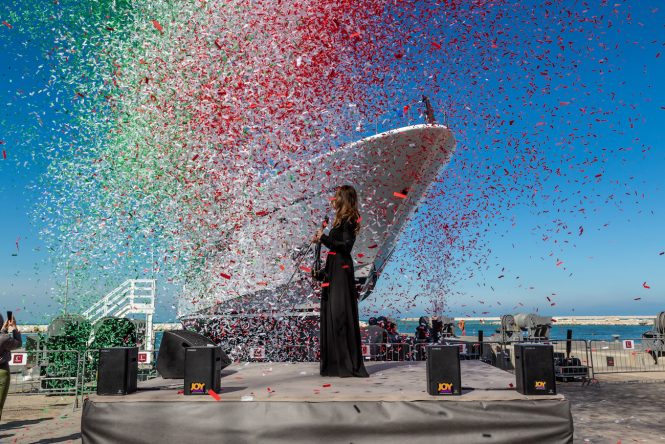 Launch ceremony of yacht DRAGON