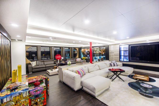 Modern and fun design throughout the entire yacht