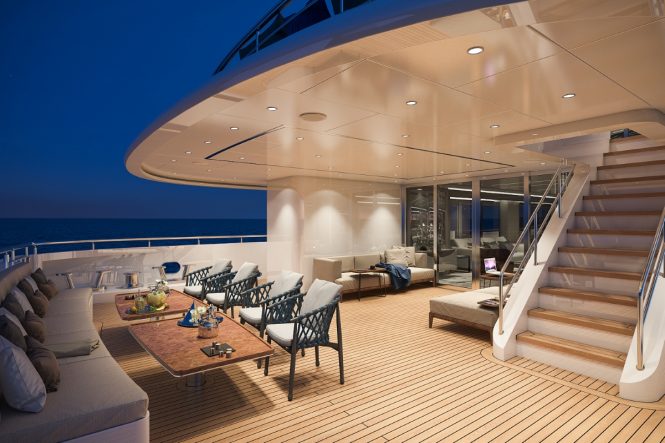 Plenty of alfresco dining and seating options throughout the vessel