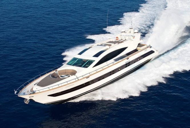 Sporty and fast luxury yacht TOBY available for charter in the Western Mediterranean