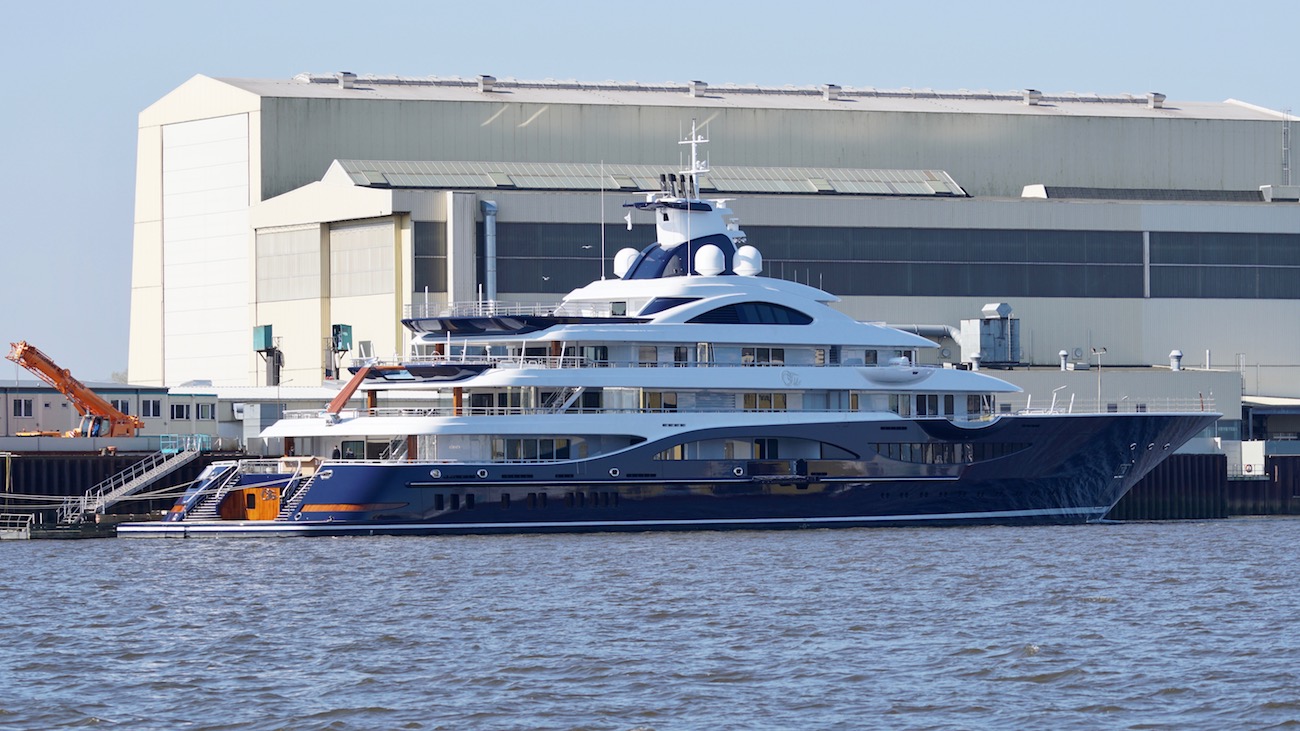 111m Mega Yacht TIS getting ready for delivery Photo © DrDuu — Yacht