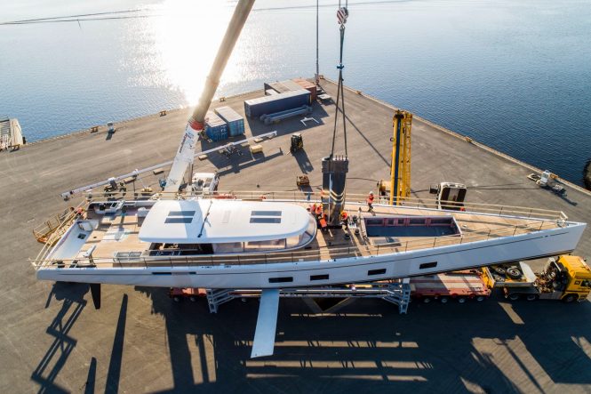 Baltic 142 Canova superyacht getting ready for launch - Photo © Baltic Yachts