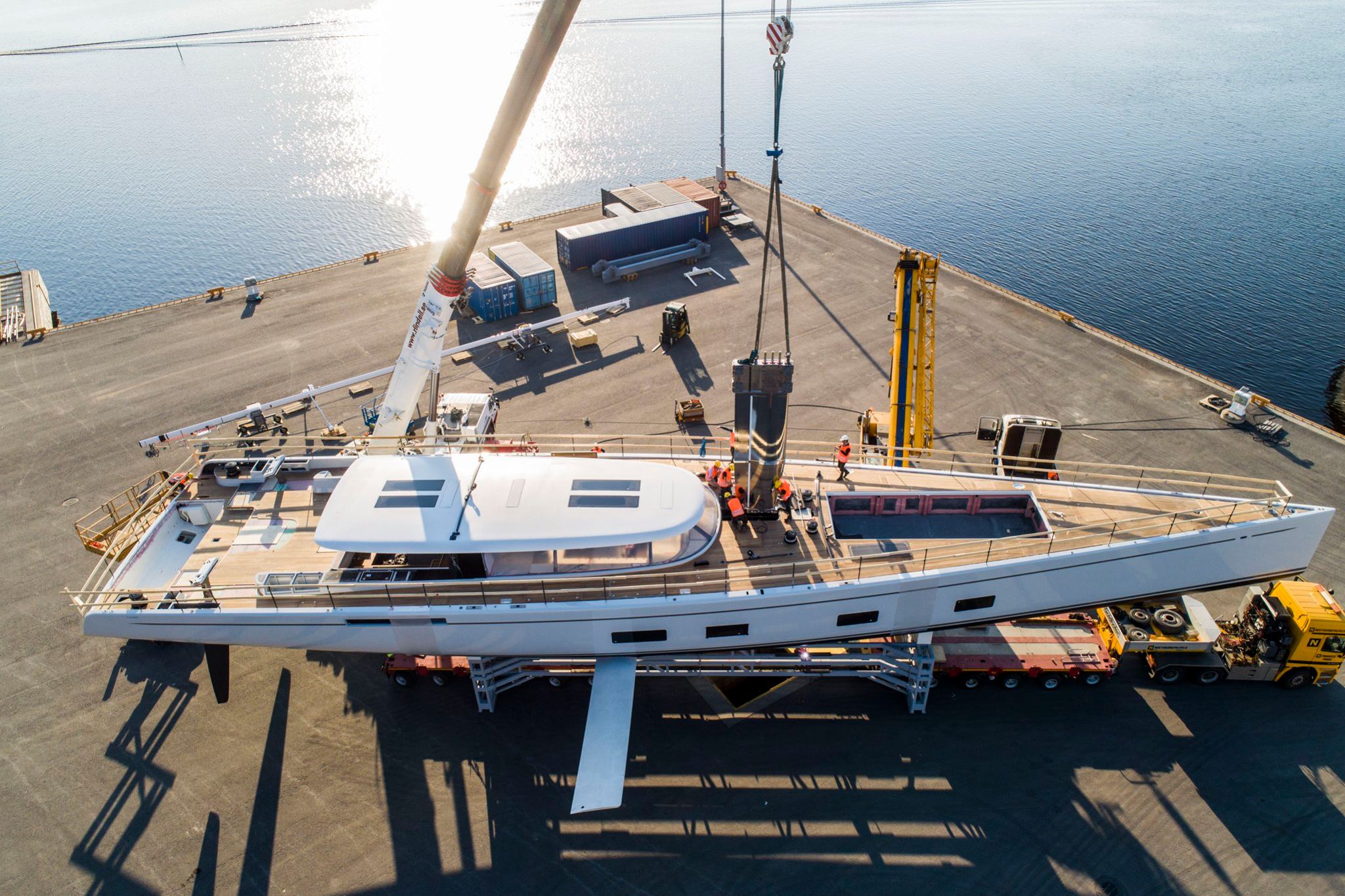 Baltic 142 Canova superyacht getting ready for launch Photo © Baltic