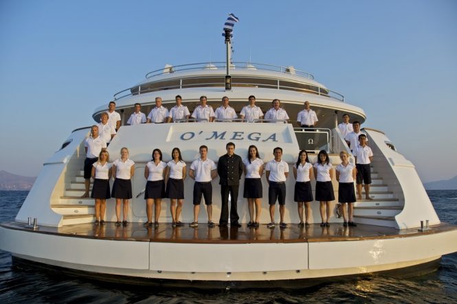 Crew of O'MEGA charter yacht