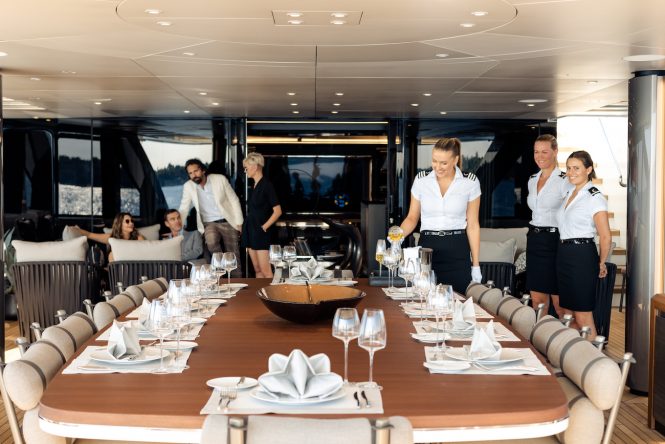Exceptional service offered on board by the highly-skilled crew