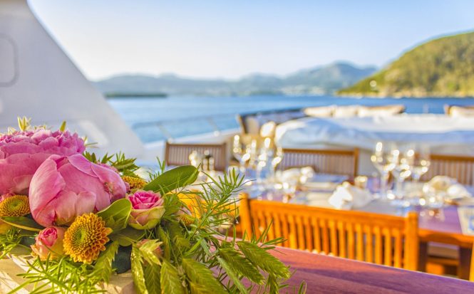 Lifestyle deck detail with alfresco dining on board