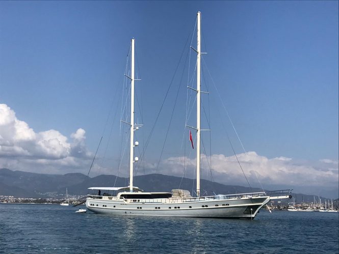 Luxury gulet QUEEN OF SALMAKIS following her launch