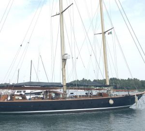 Classic 1913 sailing yacht Vagrant nearing launch following refit