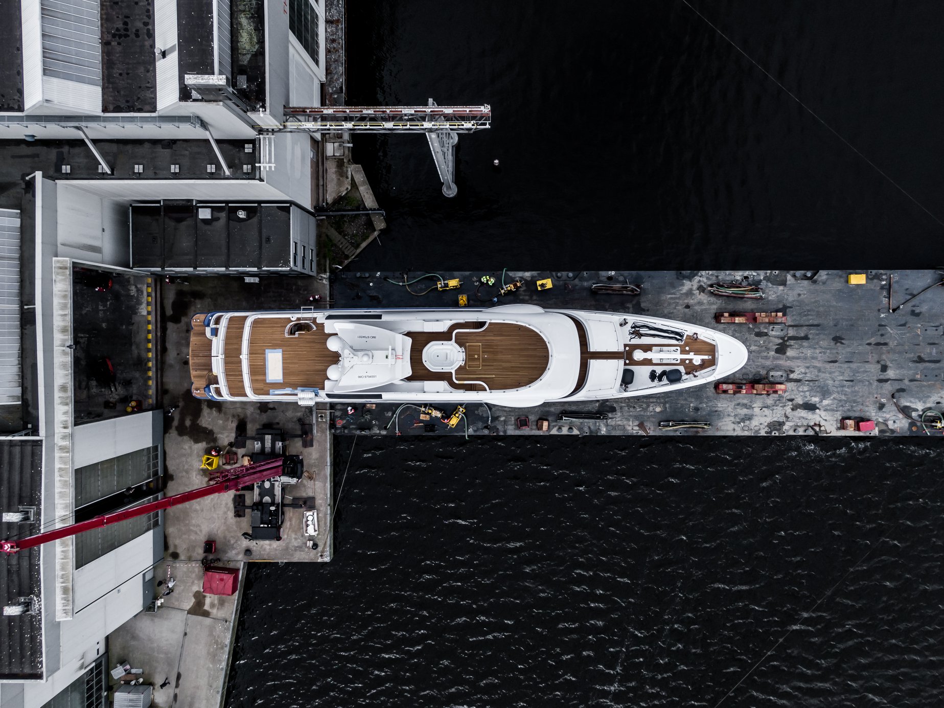 Top view of 55m motor yacht NOMAD official launch. Photo credit Tom