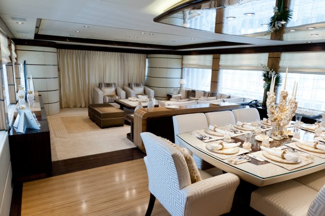 Elegant saloon with formal dining area