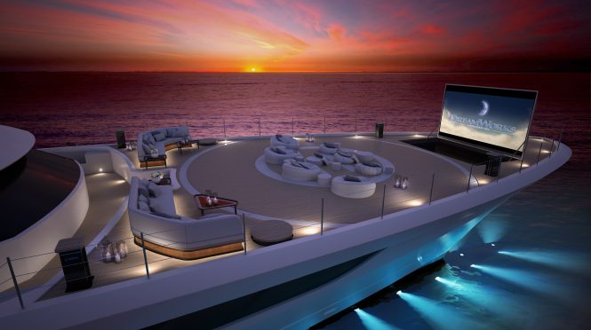 Helicopter pad convertible into a huge outdoor cinema