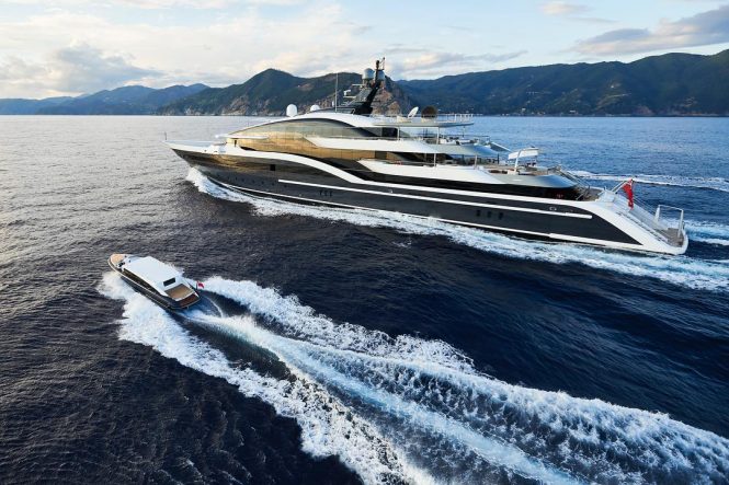Luxury mega yacht DAR