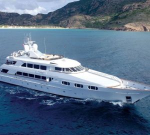 45m Trinity yacht ATTITUDE offering 20% off charter vacations in the Bahamas