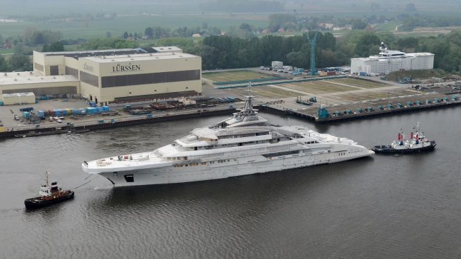 Project Redwood by Lurssen moved for final stage of completion - Photo DrDuu