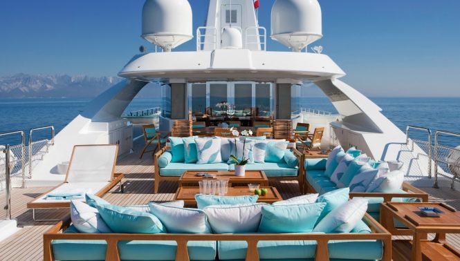 Spacious sun deck before refit