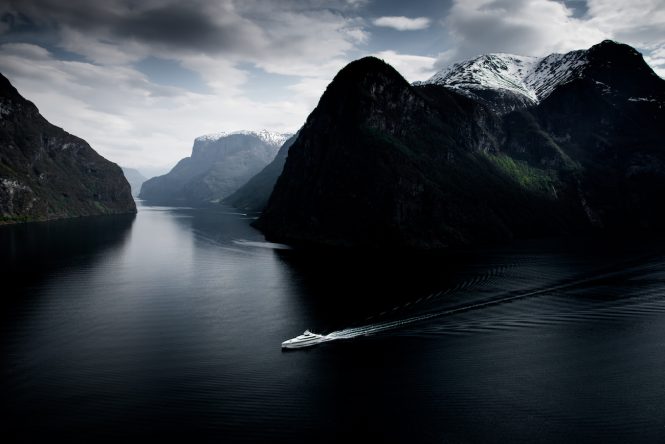 Superyacht Najiba in Norwegian Fjords