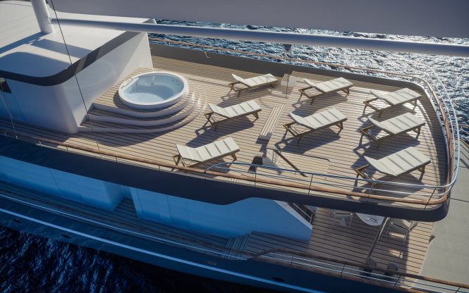 Aft deck Jacuzzi and sunbathing area