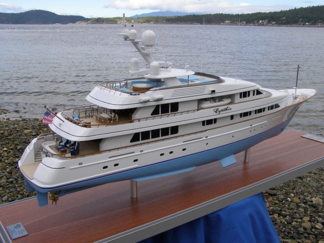 160 scale model of charter yacht Cynthia by Brian Klassen Models