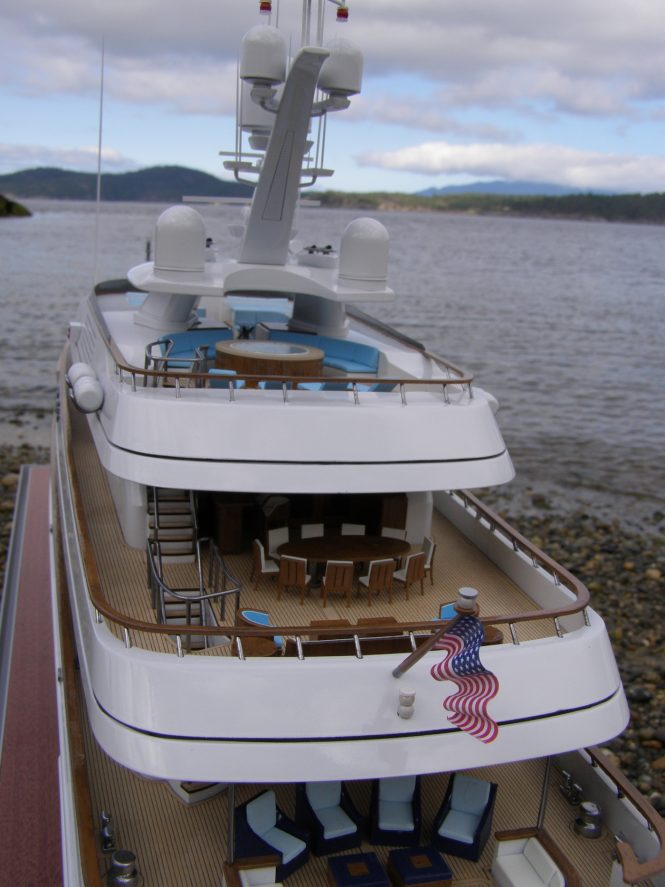 160 scale model of charter yacht Cynthia by Brian Klassen Models