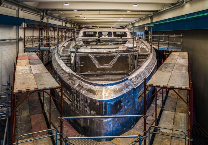 40m Fuoriserie at Cerri shipyard under construction