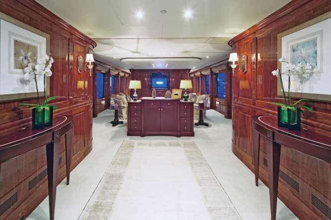 Elegant classically decorated saloon with comfortable seating