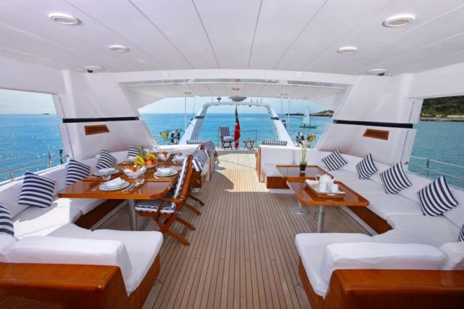 Great deck areas and plenty of seating aboard
