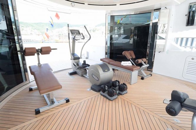 Gym area on board to keep fit even during the holiday
