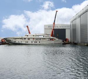 Heesen joins hull and superstructure of YN 18950 superyacht Project Aquamarine