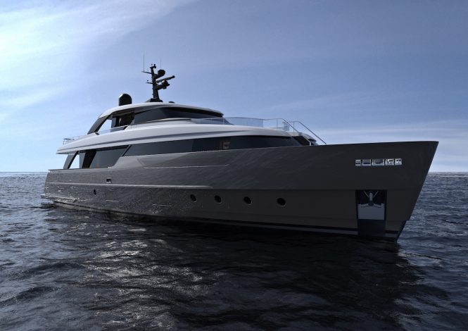 Sanlorenzo SD96 motor yacht profile - rendering