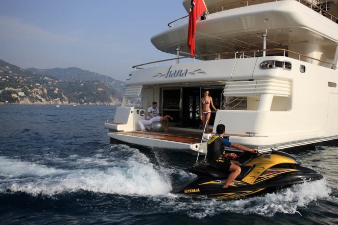 Swim platform with water toys
