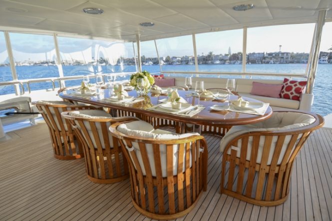 Aft deck dining area
