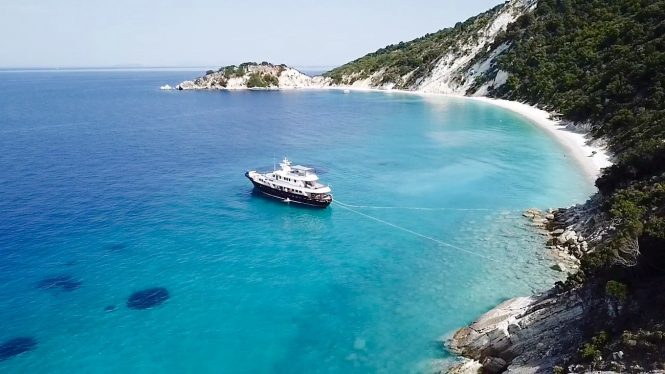 Enjoy the beautiful secluded beaches aboard your private charter yacht in the Eastern Mediterranean