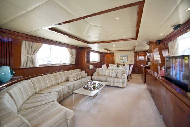 Clean and elegant design of the saloon