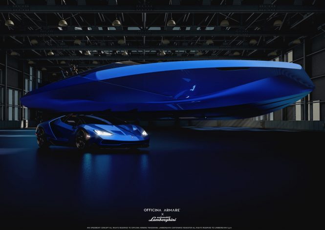 Lamborghini-inspired luxury day cruiser A43 from Officina Armare Design