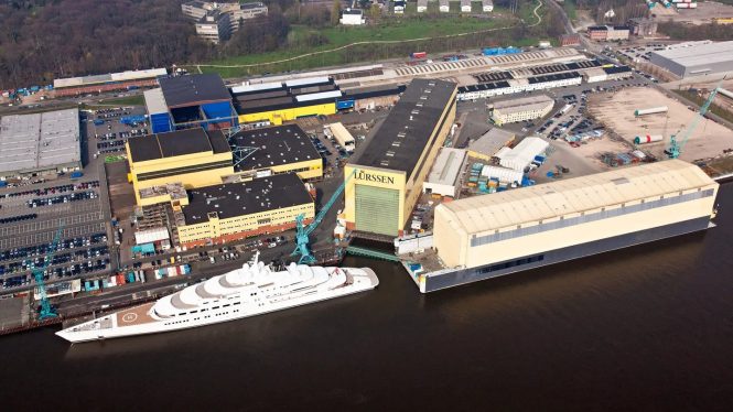 Lurssen Shipyard in Bremen - Illustrational photo - No photo of ProjectTestarossa is available at the moment